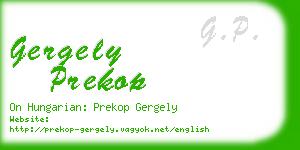 gergely prekop business card